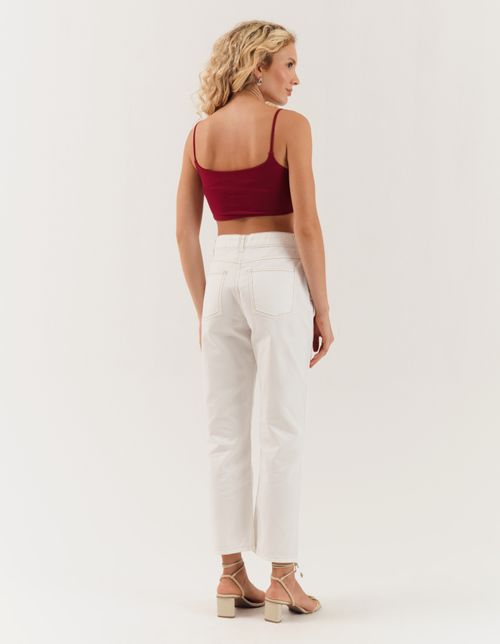 Calça Clochard Pespontos Sarja - Off White