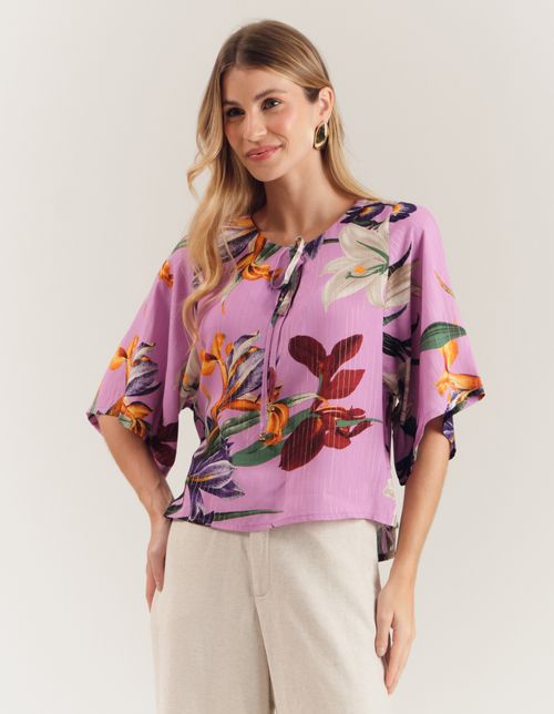 Blusa Estampada Lírio Lilás - Lilas