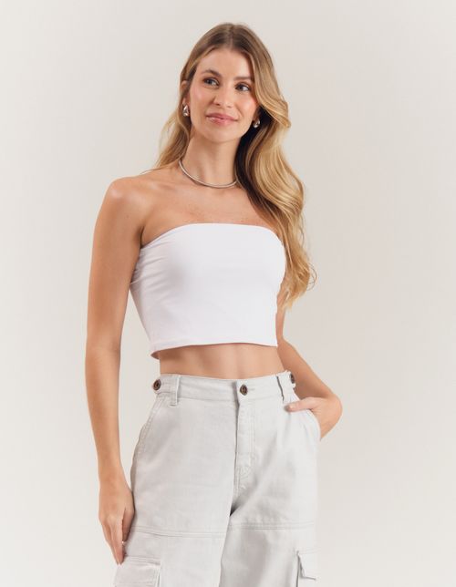 Top Faixa Sem Alça - Branco