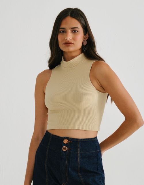 Blusa Under Gola Alta - Bege