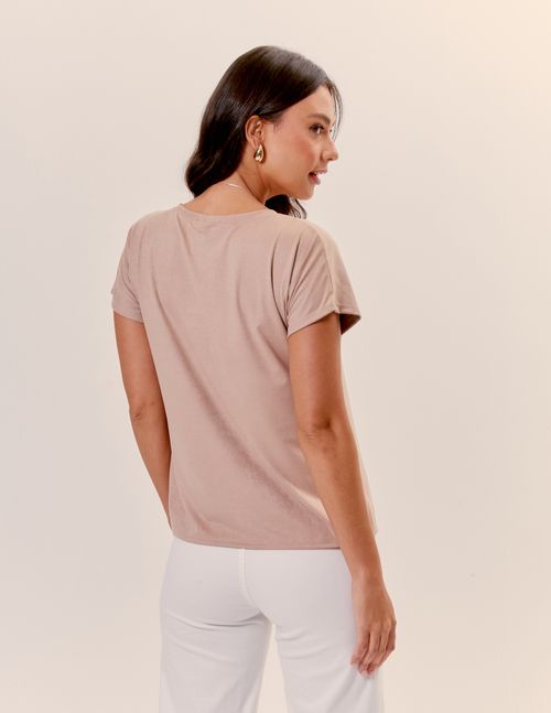 Blusa Gola v Suede - Rose