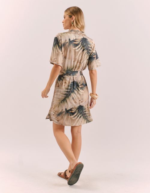 Vestido Curto Estampado Luciana - Verde Oliva