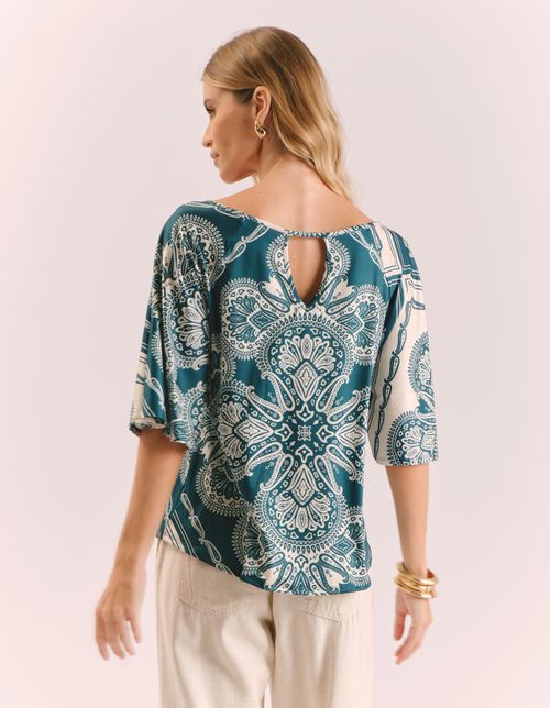 Blusa Estampada Paola Verde - Verde