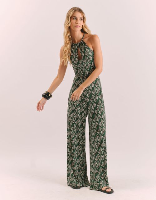 Macacao Estampado Fireworks - Verde Bandeira