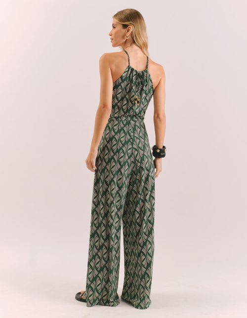 Macacao Estampado Fireworks - Verde Bandeira