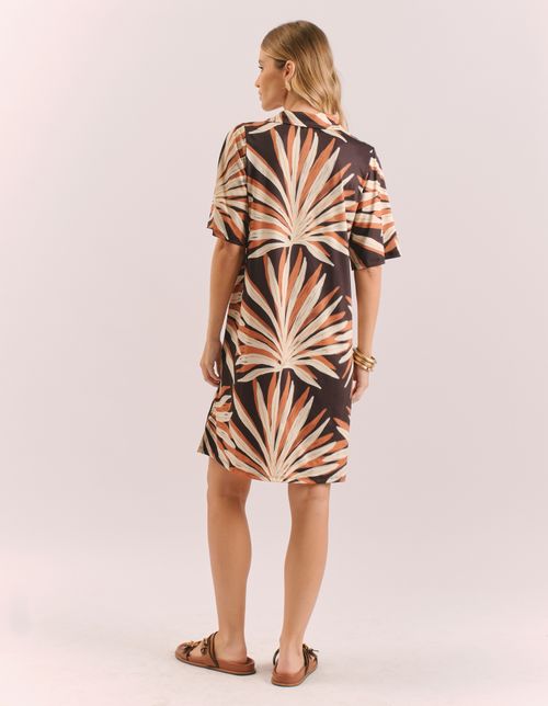 Vestido Curto Estampado Malika - Preto