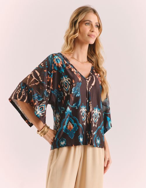 Blusa Estampada Zafira - Preto