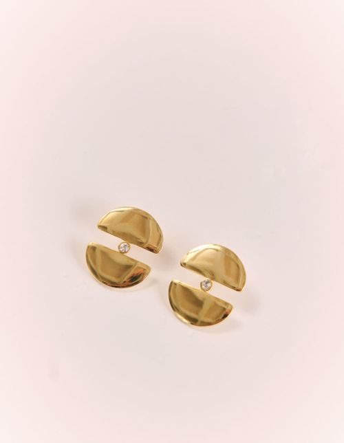 Brinco Dupla Meia Lua - Dourado