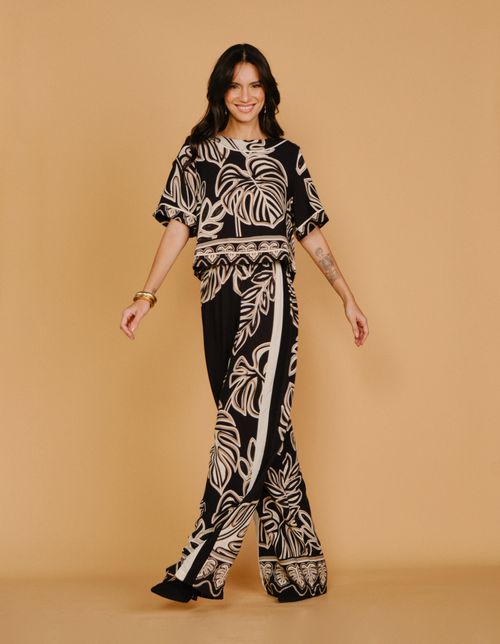 Calça Estampada Salma - Preto