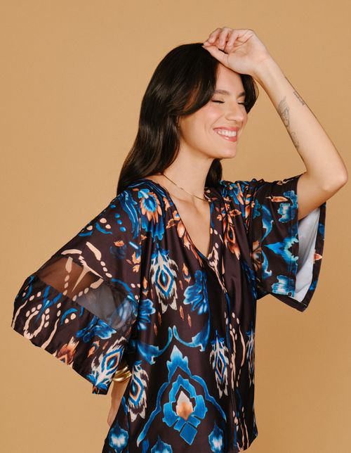 Blusa Estampada Zafira - Preto