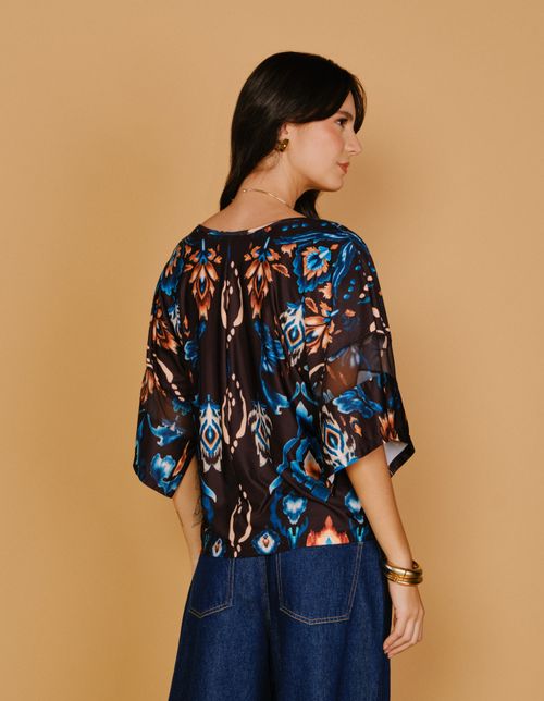 Blusa Estampada Zafira - Preto