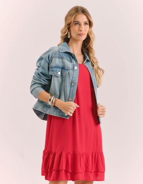 Vestido Curto Alca Fina Marias - Vermelho