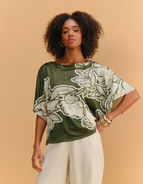 Blusa Estampada Green Breeze - Verde Oliva