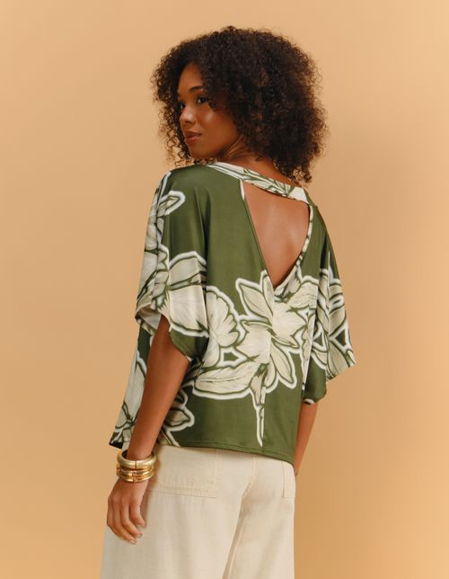 Blusa Estampada Green Breeze - Verde Oliva