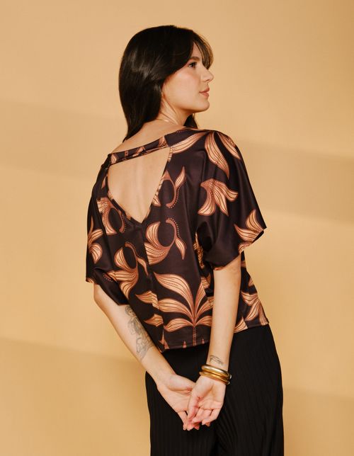 Blusa Estampada Imperial - Preto