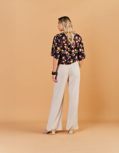 Blusa Estampada Aylin - Preto