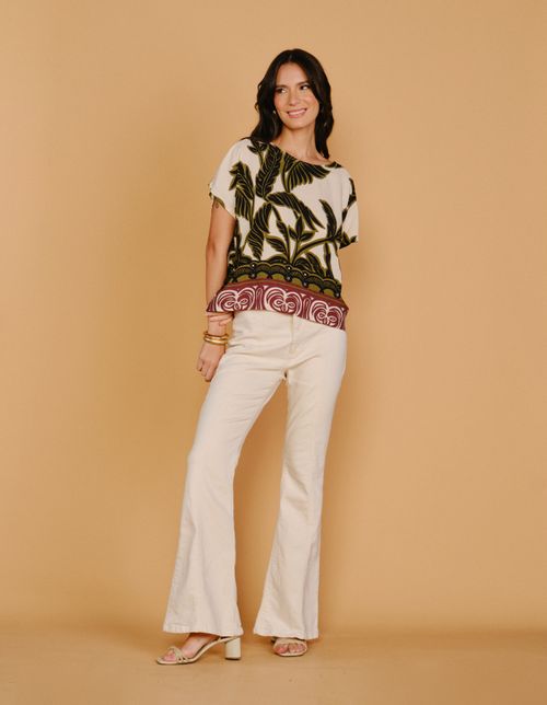 Blusa Estampada Palm New - Areia