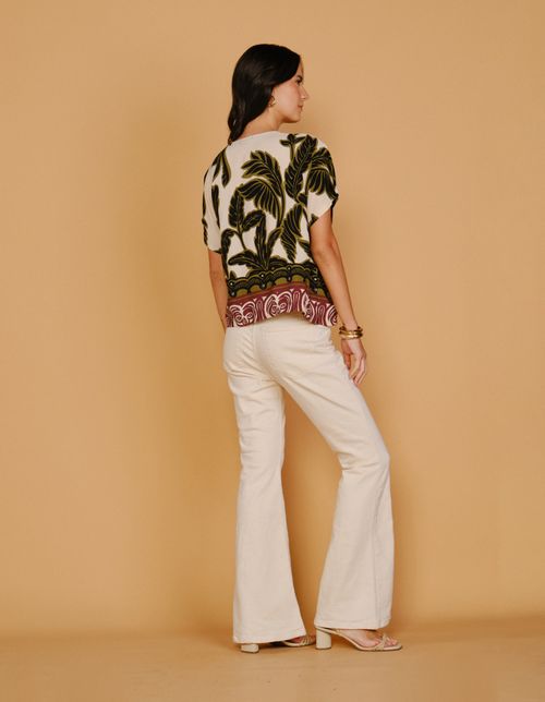 Blusa Estampada Palm New - Areia