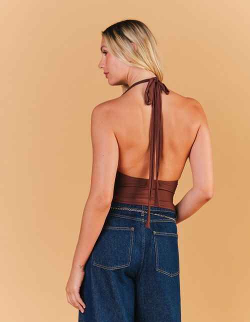 Blusa Frente Degagê - Marrom