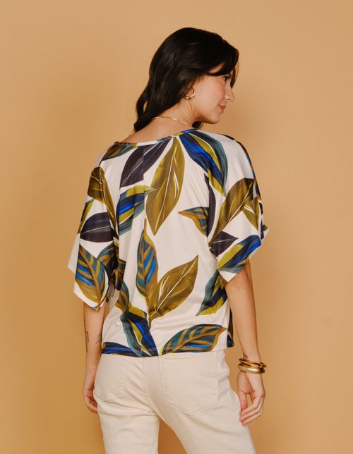 Blusa Estampada Maranta - Areia