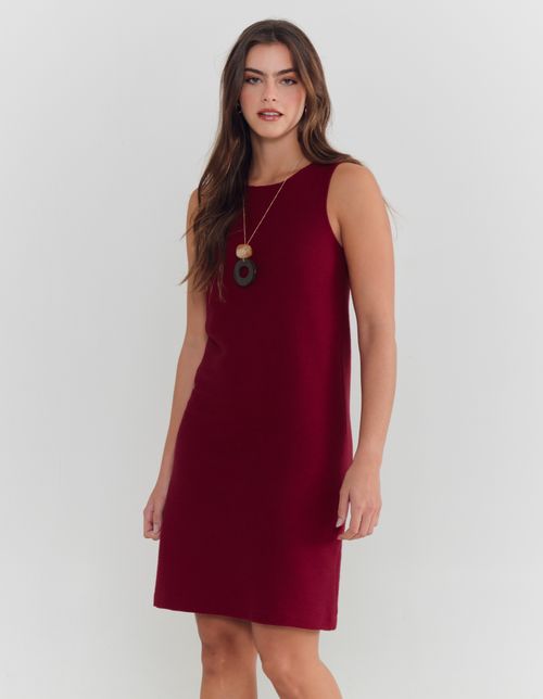 Vestido Curto - Vinho Cereja