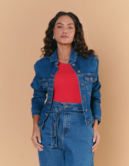 Jaqueta Jeans Confort - Denim Medio