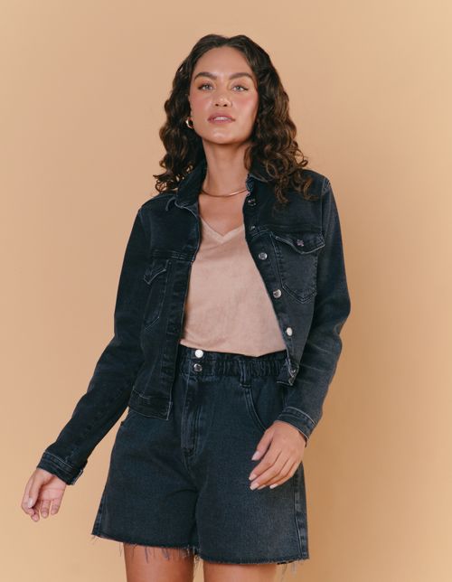 Jaqueta Jeans Black - Black Denim