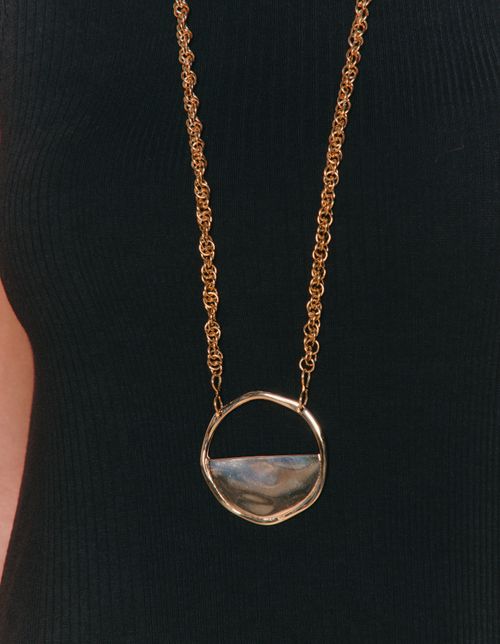 Colar Longo Metal Vazado - Dourado