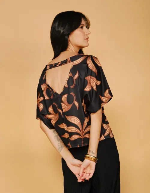 Blusa Estampada Imperial - Preto