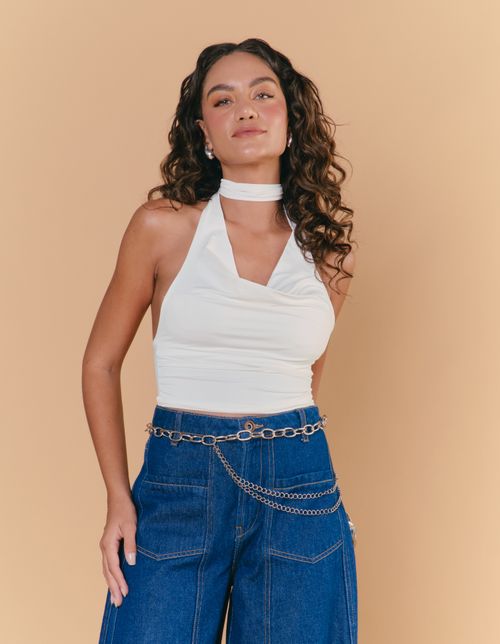 Blusa Frente Degagê - Off White