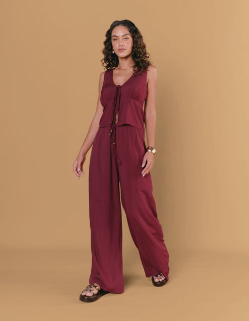 Calça Tunel Amarração - Vinho