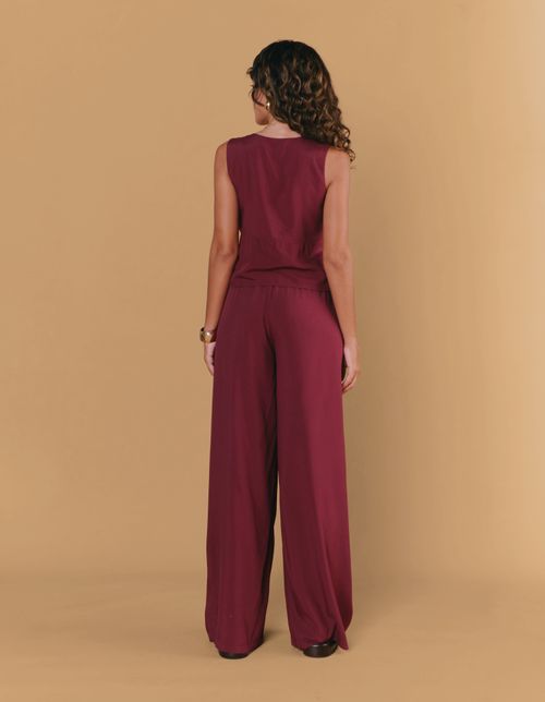 Calça Tunel Amarração - Vinho