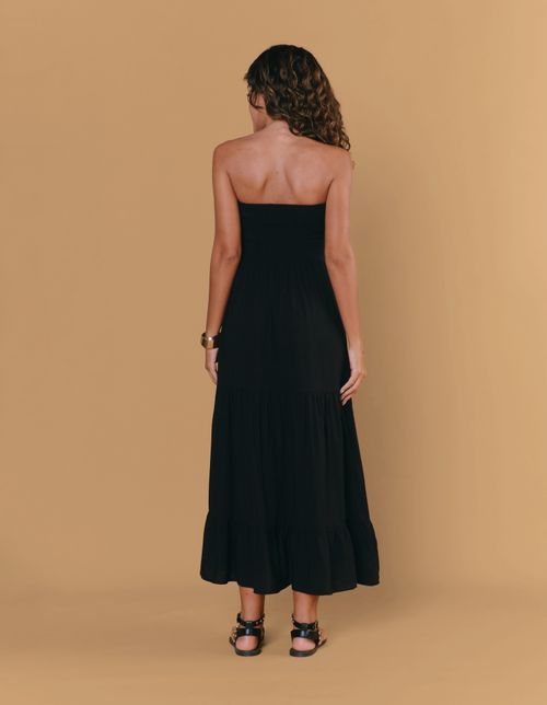 Vestido 2 em 1 Busto Lastex - Preto