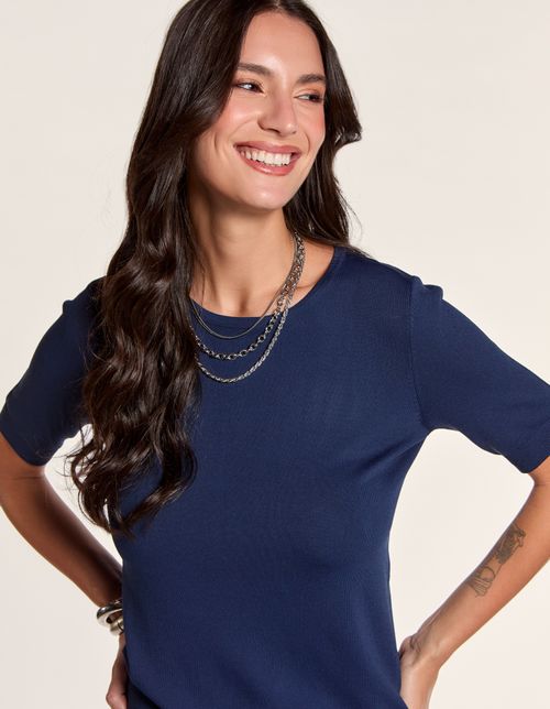 Blusa Tricot Iza - Azul Marinho