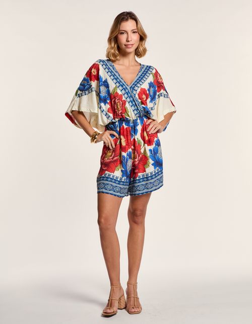 Macaquinho Estampado Penny - Off White