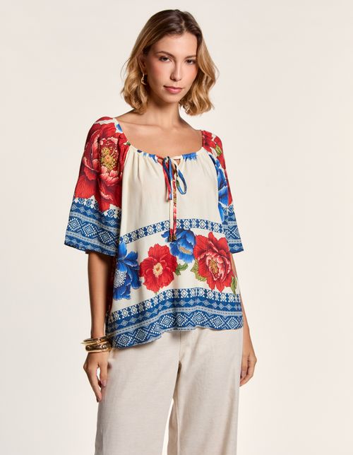 Blusa Estampada Penny - Off White