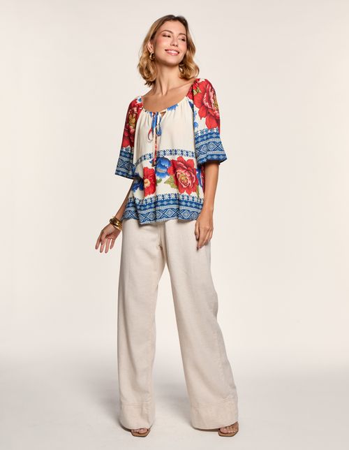 Blusa Estampada Penny - Off White