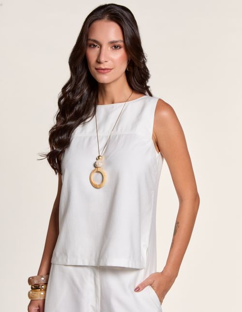 Blusa Recortes Marrant - Off White