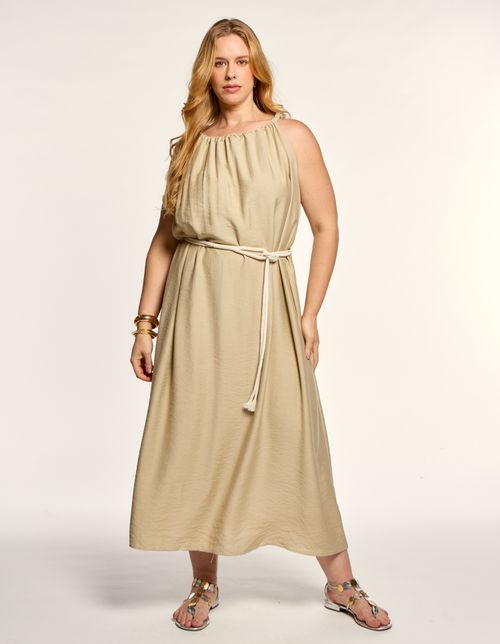 Vestido Detalhe Amarração Corda - Verde