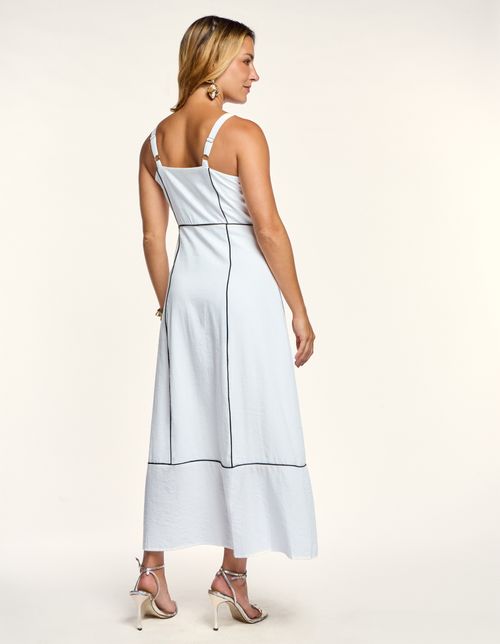 Vestido Midi Detalhe Vivos - Branco