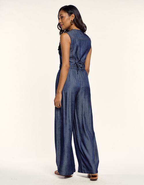 Calça Pantalona Liocel - Denim Escuro