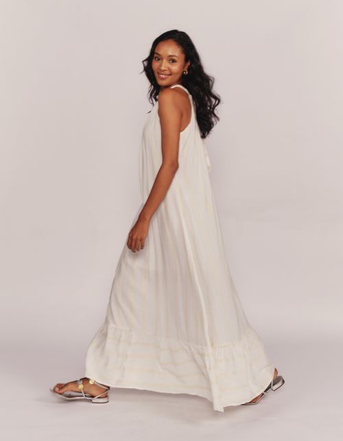 Vestido Longo Cava Americana Lurex - Dourado