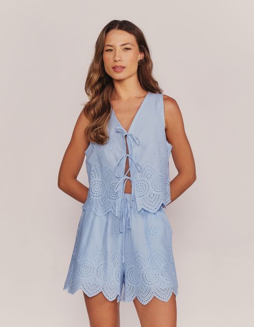 Colete Laise Frente Amarração - Azul Claro