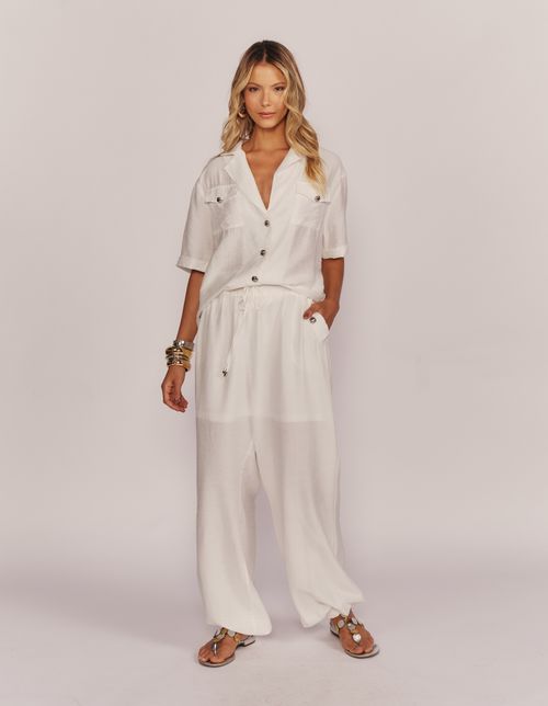 Calça Jogger Com Bolsos - Branco