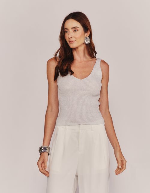 Regata Tricot Lurex - Prata