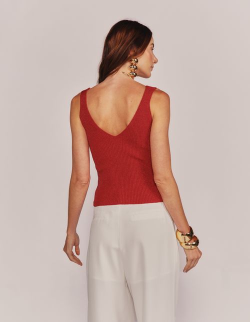 Regata Tricot Lurex - Vermelho