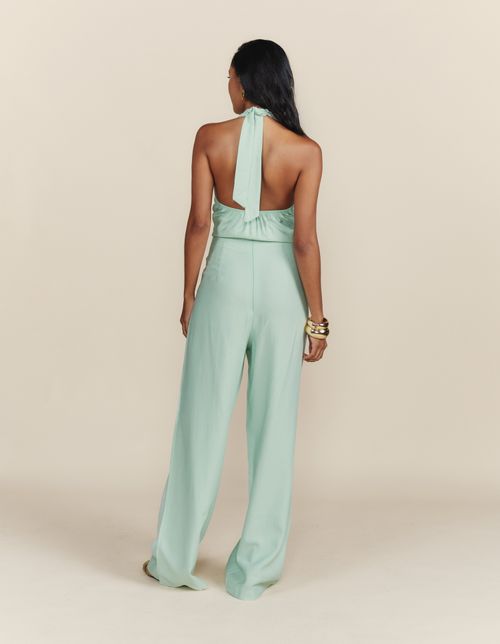 Calça Pantalona Faixa Amarração - Verde