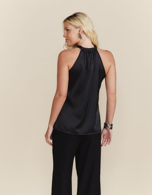 Blusa Alongada Com Brilhos - Preto
