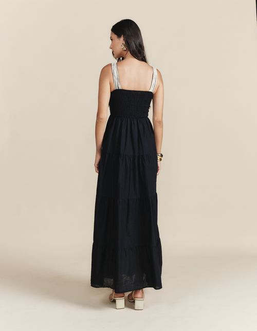 Vestido Longo Busto Cordone Marias - Preto
