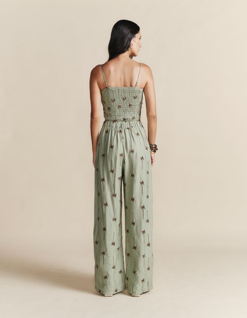 Conjunto Top e Calça Coqueiro Com Cinto - Verde